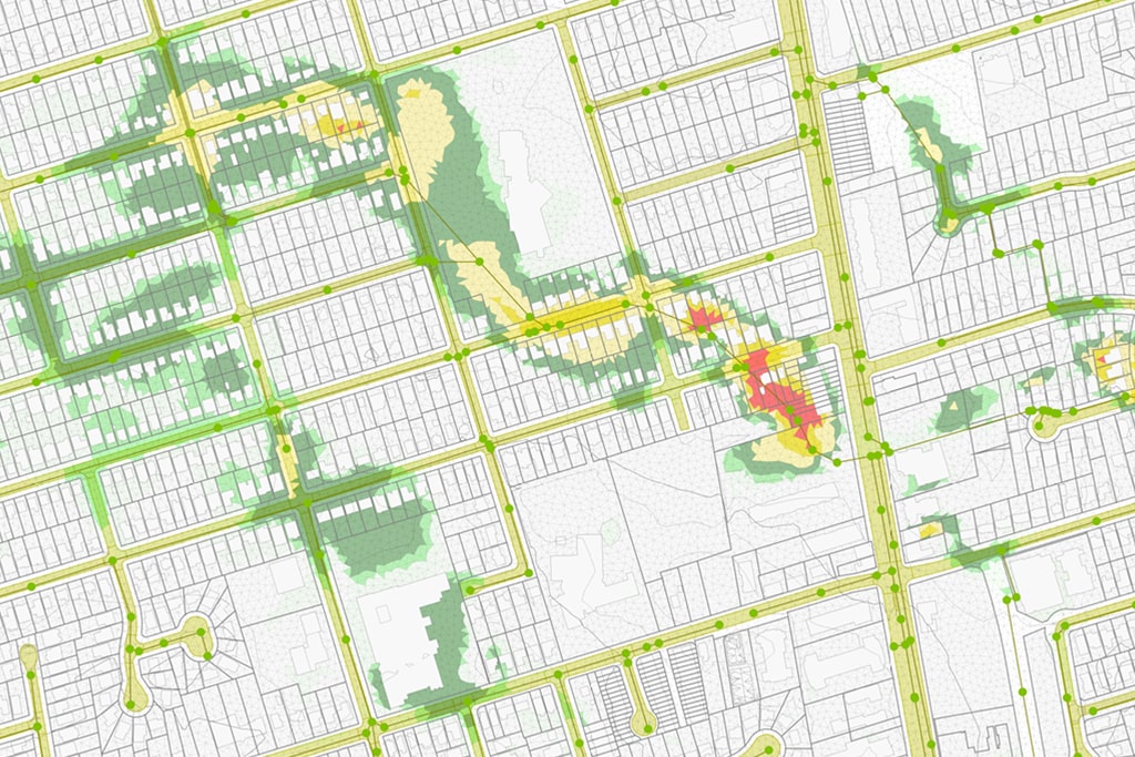 City map showing flood risk generated with advanced flood models